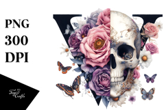 Skull Flowers PNG Product Image 1