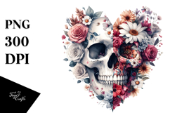 Skull Flowers PNG Product Image 1
