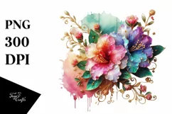 Watercolor Luxury Flower Love Splash Clipart Product Image 1