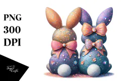 Vintage Bunnies Sitting PNG Product Image 1