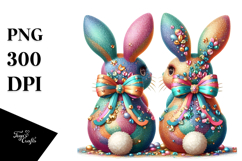 Vintage Bunnies Sitting PNG Product Image 1