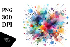 splashes splatter colorful brushstroke PNG Product Image 1