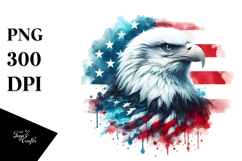 Washed Patriotic Bald Eagle | Summer Sticker Clipart Product Image 1