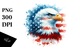 Washed Patriotic Bald Eagle | Summer Sticker Clipart Product Image 1