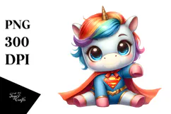 Baseball Hero Baby Unicorn | Clipart Product Image 1