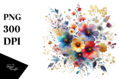 Wild Flowers Floral Frame Clipart Product Image 1