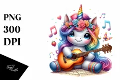 Colorful Baby Unicorn with Guitar Product Image 3