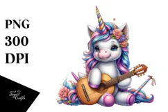 Colorful Baby Unicorn with Guitar Product Image 1