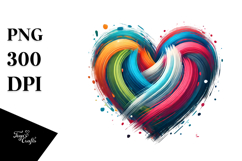 Simple Paintbrush Heart PNG Product Image 1