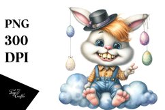 Goofy Bunny on Cloud PNG Product Image 1