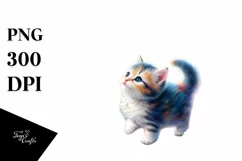 Colorful Baby Cat Twirling Bubble | Clipart Product Image 1