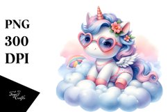 Cute Baby Unicorn with Beachwear Clipart Product Image 3