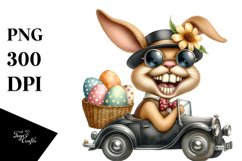 Goofy Bunny on Car PNG Product Image 1