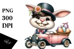 Goofy Bunny on Car PNG Product Image 1