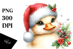 High Baby Duck with Santa Hat PNG Product Image 1