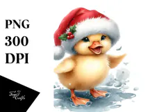High Baby Duck with Santa Hat PNG Product Image 1