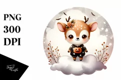 Simple Baby Deer in Halloween Costume, Transparent PNG Product Image 1