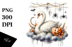 Swan Dressed for Halloween, Festive PNG Product Image 1