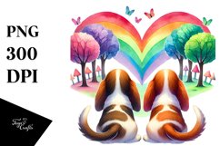 View from Behind Basset Hound Heart Shape PNG Product Image 1