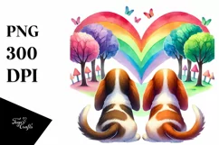 View from Behind Basset Hound Heart Shape PNG Product Image 1