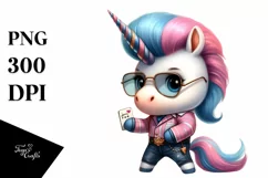 Watercolor Pastel Cute Baby Unicorn Posing Product Image 3