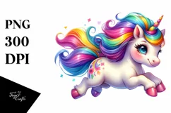Running Baby Unicorn Funny PNG Product Image 1