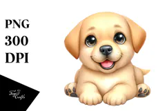 Cute Cartoon Labrador Retriever with Big Eyes Product Image 1