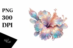 Abstract Shiny Watercolor Hibiscus Clipart Product Image 1
