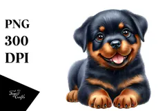 Cute Baby Rottweiler PNG Product Image 1