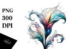 Calla Lily,Watercolor Splash | Sublimation | Clipart Product Image 1