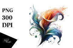 Abstract Calla Lily,White Splash | Sublimation | Clipart Product Image 3