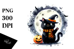 Funky Black Cat Clipart, High-Res PNG Product Image 1