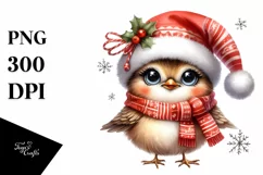 Cute Baby Bird Christmas PNG Product Image 1
