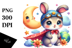 Colorful Cute Baby Rabbit PNG Product Image 1