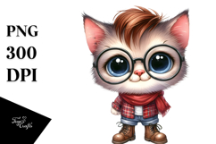 Baby Cat es Boots Watercolor | Sublimation | Clipart Product Image 1