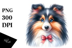 Watercolor Cute Collie Sublimation Clipart Product Image 1