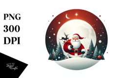 Simple Christmas Santa Nativity Scene PNG Product Image 1