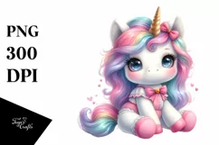 Equipped Baby Unicorn in Watercolor Product Image 1