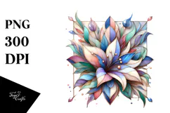 Abstract Pastel Lobelia Stained PNG Product Image 1