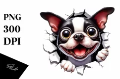 Funny Boston Terrier Watercolor Clipart Product Image 3