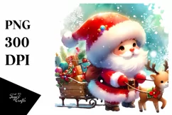 Vibrant Digital Painting Santa PNG Product Image 1