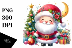 Vibrant Digital Painting Santa PNG Product Image 1