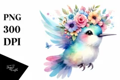 Cartoon Hummingbird Flower Crown | Clipart Product Image 3