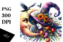 Witch Watercolor Clipart Product Image 3