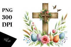 Easter Cross Watercolor PNG Product Image 1