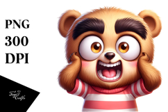Exaggerated Cartoon Bear PNG Product Image 1