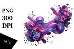 Colorful Shiny Violet Sublimation Abstract PNG Product Image 1
