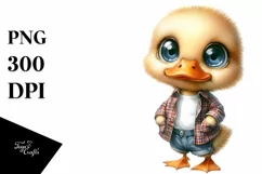 Cute Baby Duck with Huge Eyes PNG Product Image 1