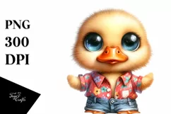 Cute Baby Duck with Huge Eyes PNG Product Image 3