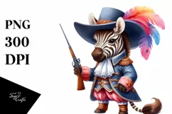 Colorful Zebra Musketeer | Clipart Product Image 3